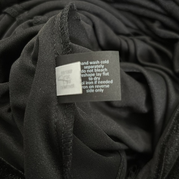 LANE BRYANT Velvet Pleated Black Lace Midi Dress Size 22 - Picture 6 of 11